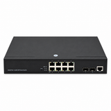 UltraPoE PoE-7210-8P 8-port L2 managed Gigabit PoE+ switch front view on pure white background