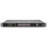 UltraPoE POE-7218 16-port L2 managed Gigabit PoE switch front view on pure white background