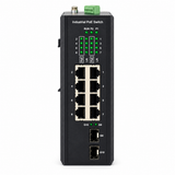 UltraPoE POE-7310-8I front with eight Gigabit PoE ports and two SFP slots