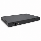 UltraPoE POE-7328-24T rear AC power panel and cooling view on pure white background