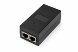 UltraPoE POE-M901-S compact 15W Gigabit PoE injector with POE and LAN RJ45 ports on pure white background