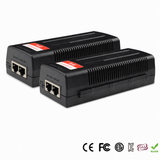 Two UltraPoE POE-M911-30 30W Gigabit PoE injectors with compliance marks on pure white background