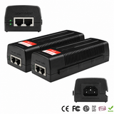 UltraPoE POE-M911-30 interface overview showing Data In, PoE Out and IEC AC input on pure white background