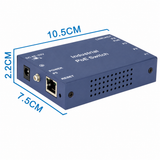 POE-NET-S1005-4P industrial PoE switch dimensions 10.5 by 7.5 by 2.2 cm