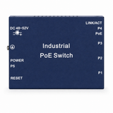 POE-NET-S1005-4P compact industrial 10/100 Mbps PoE switch top label view
