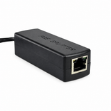 UltraPoE PoE-S901 12V active PoE splitter close-up showing shielded RJ45 output on pure white background