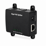 UltraPoE PoE-S911-30 30W gigabit PoE splitter showing RJ45 data output and DC power output on pure white background