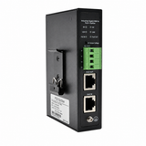 UltraPoE PoE-S931-90W adjustable 5V 9V 12V 24V DC PoE splitter with dual RJ45 ports and DIN-rail mount on pure white