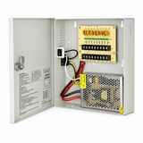 UltraPoE PS-DC10A09E 12V 10A 9-channel CCTV power supply box open view