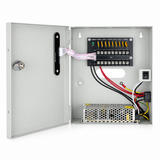 PS-DC10A09UPC open metal enclosure with nine protected 12V DC outputs