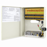 UltraPoE PS-DC10A18UPC UL cUL 12V 10A 18-channel CCTV power supply box open view