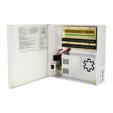 UltraPoE PS-DC30A18UPC UL Listed CCTV power box, full-open enclosure view
