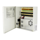 UltraPoE PS-DC30A18UPC UL Listed 18-channel 12V CCTV power supply box, open hero view