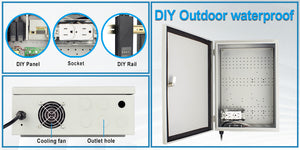 NEMA 4 18 Gauge Wall-Mount Standard METAL Indoor/Outdoor Enclosure, with AC Fan and Outlet  15" H x 11" W x 4.5" D