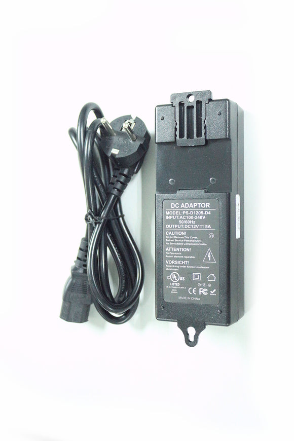  UltraPoE DC 12V 5A Power Supply Adapter，4-Way Adjustable  Voltage Total Output 60W,Converter AC 100V~240V to DC 12 Volt 5 Amp，UL  Listed，Fits 4K/1080P Camera LED Strips Lighting, Router CCTV : Electronics