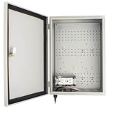 NEMA 4 18 Gauge Wall-Mount Standard METAL Indoor/Outdoor Enclosure, with AC Fan and Outlet  15" H x 11" W x 4.5" D