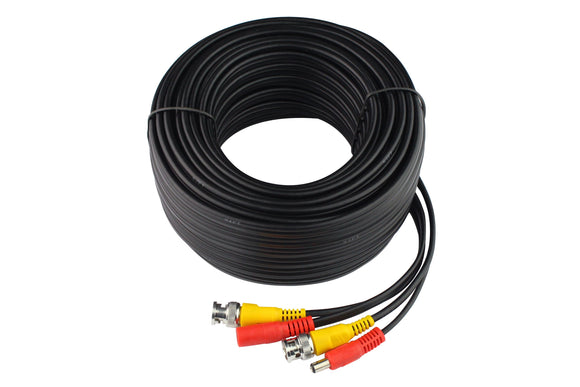 Black Color 60ft Coaxial EN HD Video and Power CCTV Security Camera TVI Cable