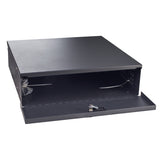 Wall or Floor Mount Enclosure Heavy Duty 16 Gauge Steel NVR & DVR Security Lockbox with AC Fan 21 x 21 x 8 Inches