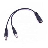 Power Splitter Cable 1 Female to 2 Male Power Supply Wire Cord Adapter for CCTV Security Cameras and LED Strip Lights