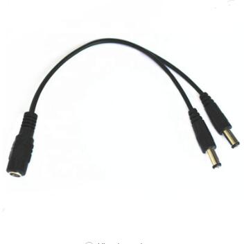 Power Splitter Cable 1 Female to 2 Male Power Supply Wire Cord Adapter for CCTV Security Cameras and LED Strip Lights