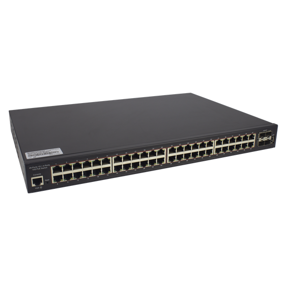 48-Port Gigabit Ethernet PoE+ Layer 2+ Managed Switch with Four 10G SFP+ Uplinks
