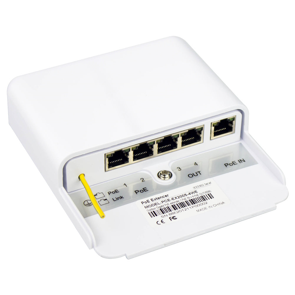 Outdoor waterproof Gigabit PoE Extender 1 (PoE IN) into 4 (PoE OUT